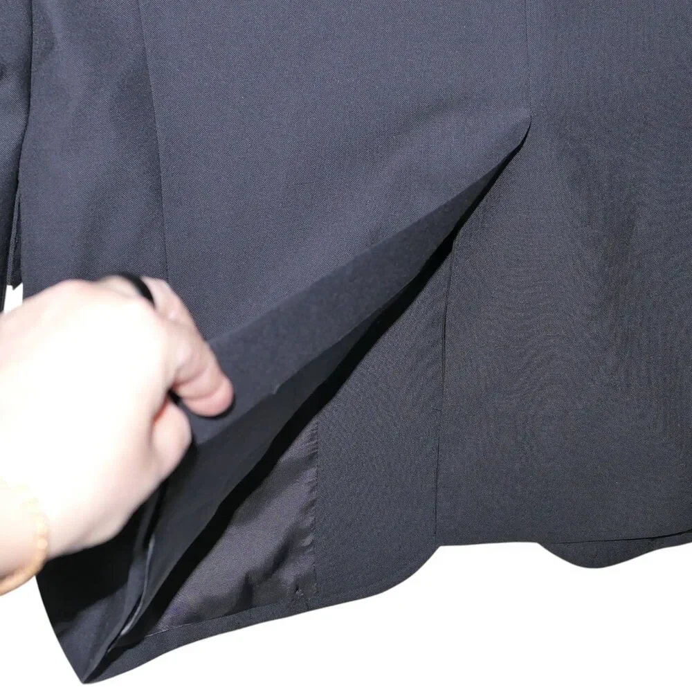 VTG Southwick Sz 42 Blazer Sport Coat Black Gold Buttons Preppy Old Money Office